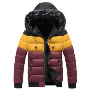 My shop jackets  Men Splice Bubble Quilted Overcoat  for Winter